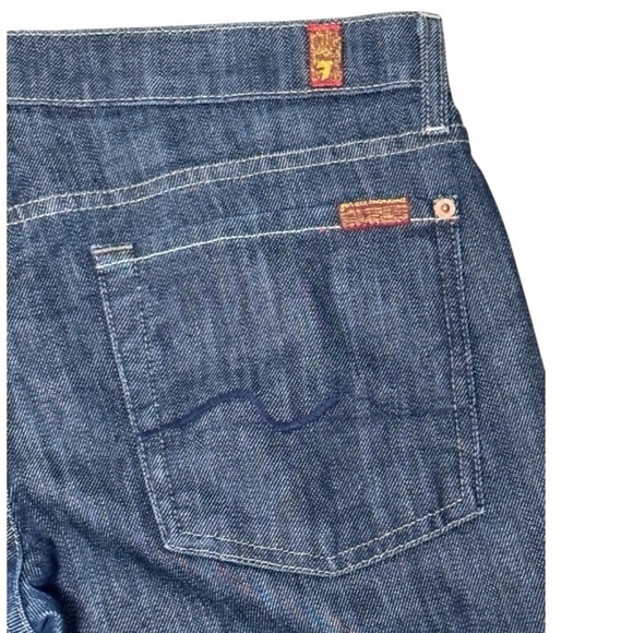 7 FOR ALL MANKIND - Women’s Roxanne Mid-Waist Slim Dark Blue Wash Jeans - 31 - Picture 6 of 8